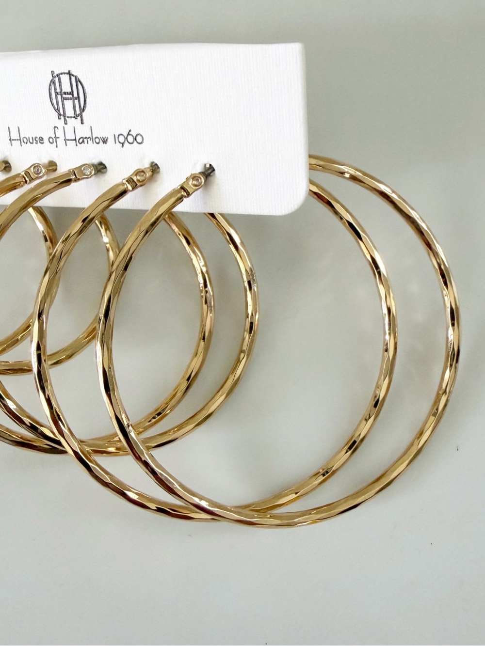 House Of Harlow 1960 Gold Tone Hoop Earrings Various Sizes New - Picture 3 of 6